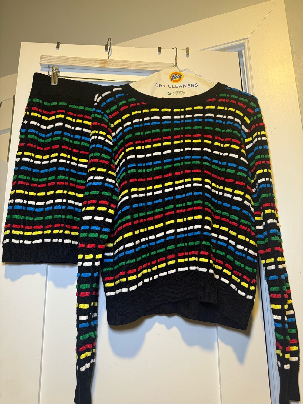 2-Piece Multicolor Knit Sweater Skirt Set | Size Large | New